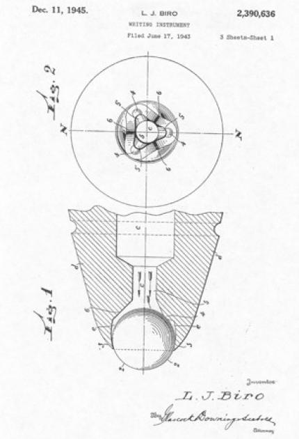 Ballpoint pen clearance patent