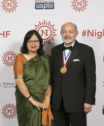 Jay Baliga and wife Pratima Baliga at the National Inventors Hall of Fame Induction Ceremony