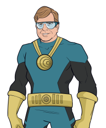 Eric Fossum as a superhero