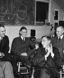 Ernest Orlando Lawrence at UC Berkeley Meeting with  Arthur Holly Compton, Vannevar Bush, James Bryant Conant, Karl Taylor Compton and Alfred Lee Loomis