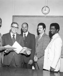 Sy Jenkins, Marshall Jones, Dennis Rookwood, taskforce members for GE's program to increase minority engineerng graduates