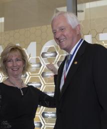 Garrett Brown and wife Ellen Shire at the National Inventors Hall of Fame Illumination Ceremony