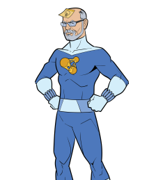 Arthur Fry as a superhero