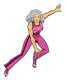 Hinda Miller as a superhero