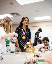 Sumita Mitra visiting Camp Invention