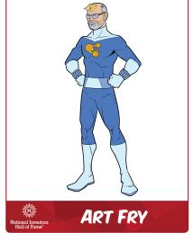 Arthur Fry as a superhero