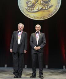 David Klenerman with co-inventor Shankar Balasubramanian at the National Inventors Hall of Fame Induction Ceremony