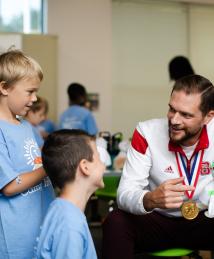 Rodolphe Barrangou visiting Camp Invention