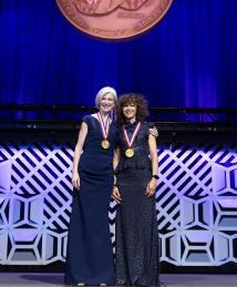 Emmanuelle Charpentier and Jennifer Doudna at National Inventors Hall of Fame Induction Ceremony